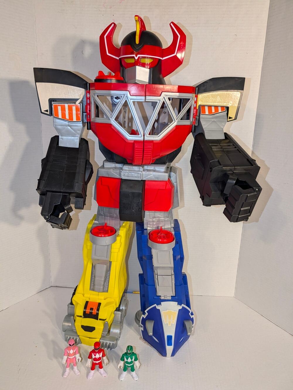 27" Imaginext Mighty Morphin Power Rangers Megazord Giant Robot WORKS Figures